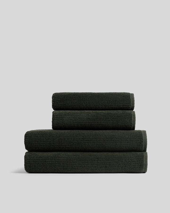 2+2 Soft Rib Bath Bundle - Evergreen