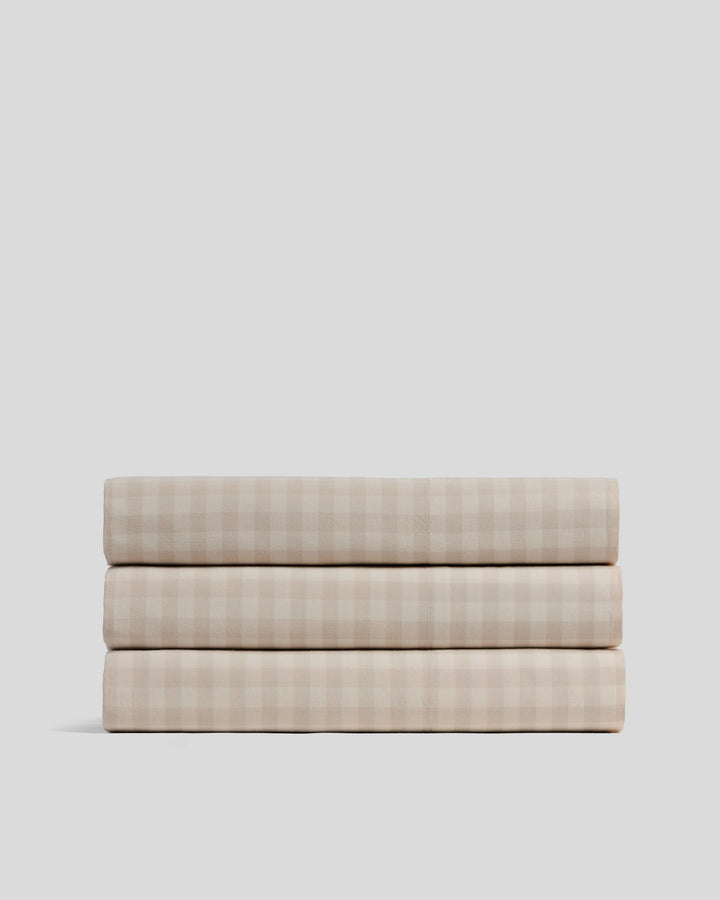 Brushed Cotton Top Sheet (Bone Check)