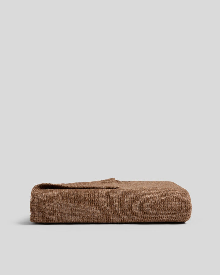 Natural Alpaca Throw (Tobacco)